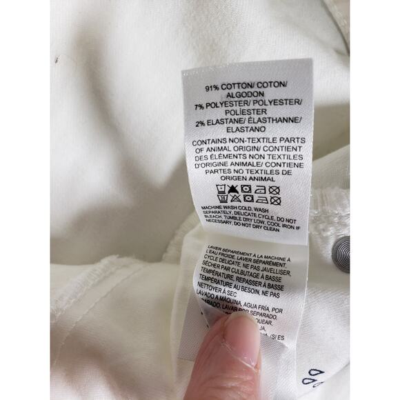 Lucky Brand Jeans Size 2 Women White Stretch Fray Hem High Rise Skinny Bridgette - Picture 6 of 15